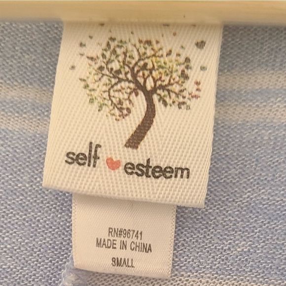 🌹2/$15 Self Esteem Blue White Stripe Long Sleeve - Picture 5 of 8